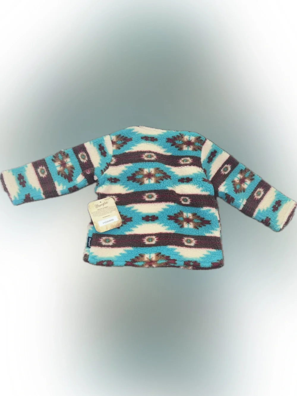 Wrangler Infants Sherpa Southwestern Turquoise Brown Aztec Print Jacket Coat 12m